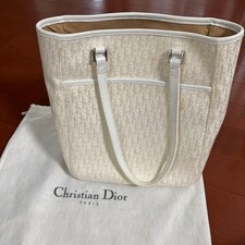 Christian Dior Trotter Tote Bag Shoulder Canvas Leather Ivory Women From Japan
