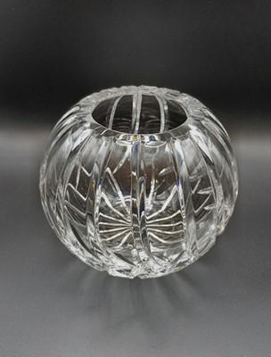 VTG Crystal Clear Industries Cut Glass Swirl Pattern Vase, 6'' Wide