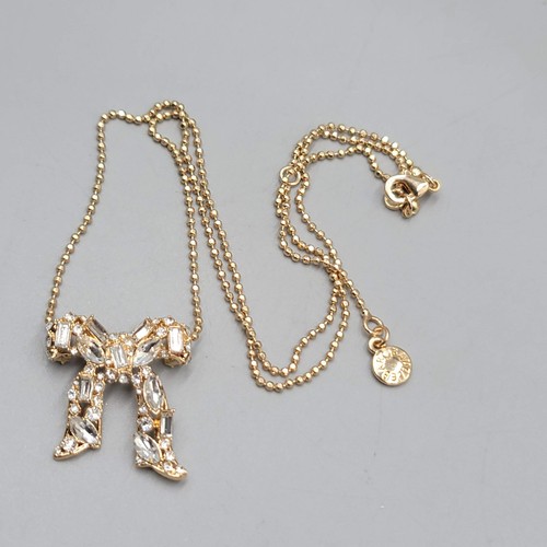 Baublebar Schleife Anhänger Halskette goldfarben Kristall Strass 18"-20" - Bild 2 von 9