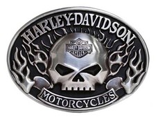 Harley-Davidson Men's Immunity Skull Belt Buckle, Antique Nickel Finish