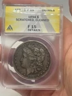1894 $1 Morgan Silver Dollar Anacs F-15 Fine Details Key Date Coin