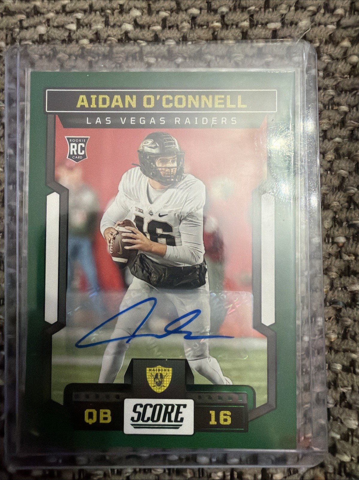 2023 Score - Rookies Aidan O'Connell #310 Green Signatures (AU, RC)