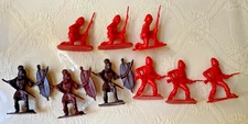 Marlborough Zulu War Figures 6 British and 3 Zulu Plastic Toy Soldiers - Set 2