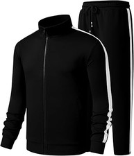Men's Track Suits 2 Piece Full Zip Sports Outfits Set Sweatshirt and Sweatpants