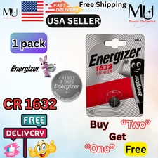 1 Pack Energizer CR 1632  ECR1632 Fresh Stock Lithium 3V Battery Exp Date 2034+
