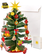 Pop up Christmas Cards Paper, 3D DIY Popup Greeting Cards with Envelopes for Fam