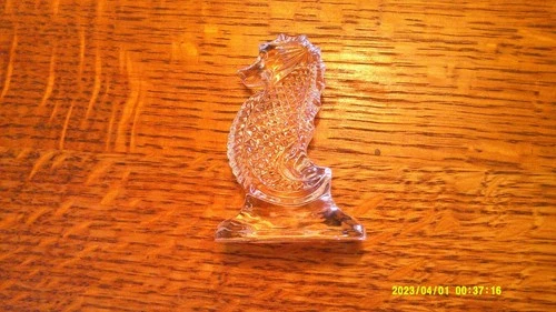 Vintage Waterford Ireland Crystal Seahorse Figurin, 2 1/2" Tall
