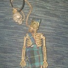 Hanging Skeleton Ornament Plaid Fabric Wrap, Plastic/Fabric, Beige Multicolor — photo 1