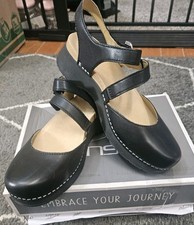 NEW DANSKO Women  s 36 Mary Jane Rissa Nappa Black Leather NIB free ship, 5.5  6