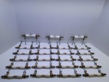 Set of 23 Vintage Porcelain Floral Cabinet Drawer Pulls Brass Tone 5 Inch