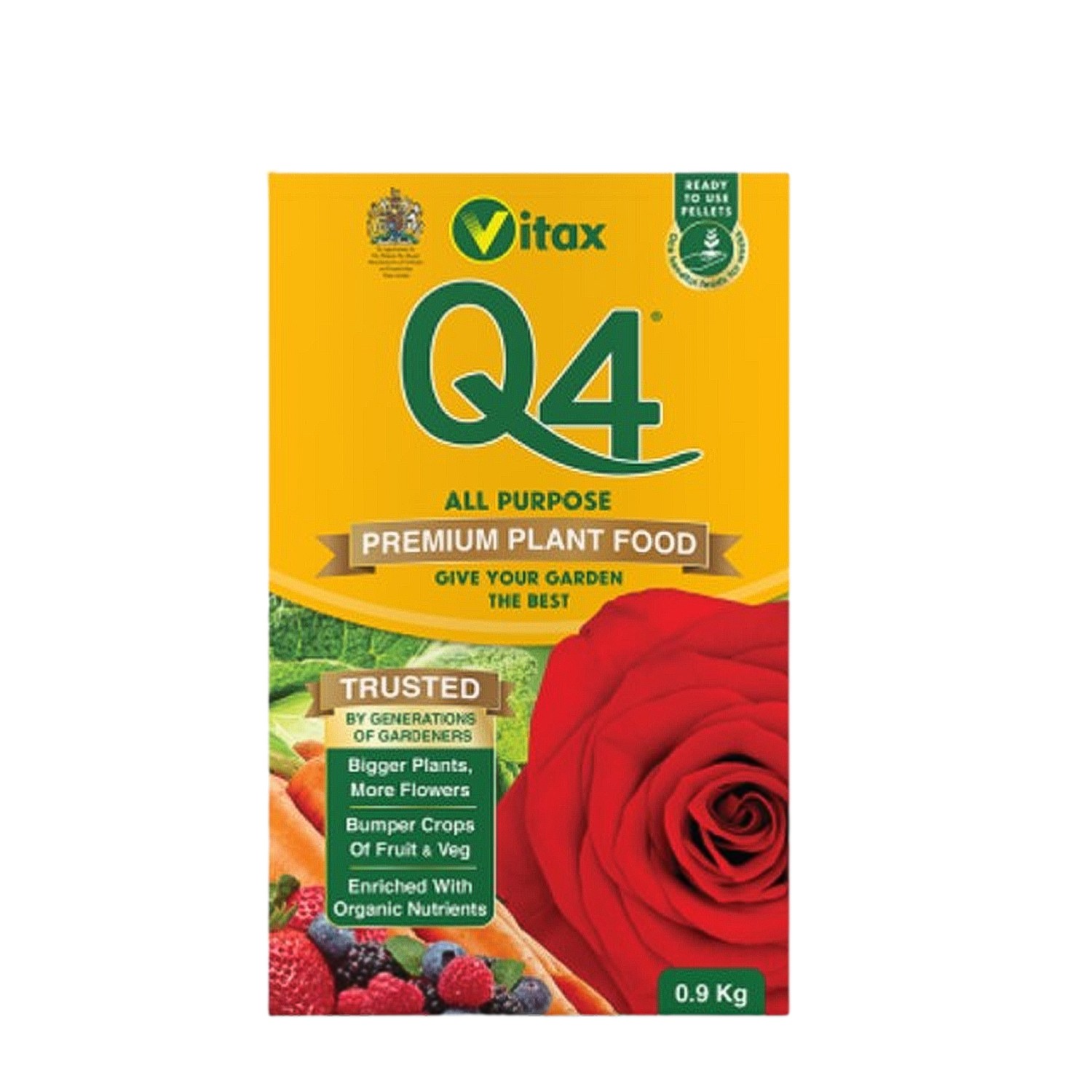 Vitax Q4 All Purpose Plant Food–Fertiliser for Flowers Veg Fruit & Lawns 0.9kg