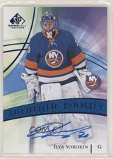 2020 Upper Deck SP Game Used Authentic Rookies Blue Ilya Sorokin #126 Auto s3g