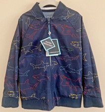 Andy Evan Boys Size 5 Reversible Printed Windbreaker Blue Sharks Coat Jacket