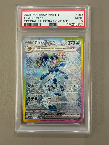 2025 POKEMON PRE EN-PRISMATIC EVOLUTIONS #150 GLACEON EX PSA 9