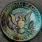 RAINBOW TONED 1968 S Kennedy Proof Half Dollar Silver US MONSTER coin imperfect