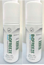 2X BioFreeze Professional Roll-On Lasts Longer Pain Relief 3 Oz EACH /EXP 2028