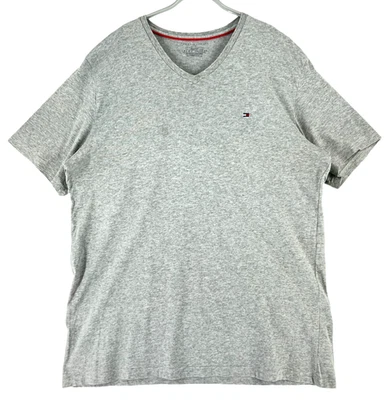 Tommy Hilfiger T-Shirts Col V Homme Taille XL Bleu Coton Jersey Manches Courtes - Photo 1/4