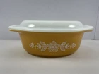 VINTAGE Pyrex #043 Butterfly Gold Oval Casserole Baking Dish 1-1/2 QT With Lid