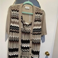 Francescas Chevron Knit Cardigan and Top Twin...