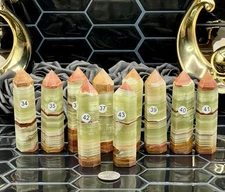 Natural Green Onyx Banded Points Awesome greens! Free ship & Gift