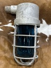 CROUSE HINDS V175-M5 LIGHT FIXTURE W/BLUE GLASS GLOBE & CAGE 1/2" NPT BLUE GLOBE — photo 1