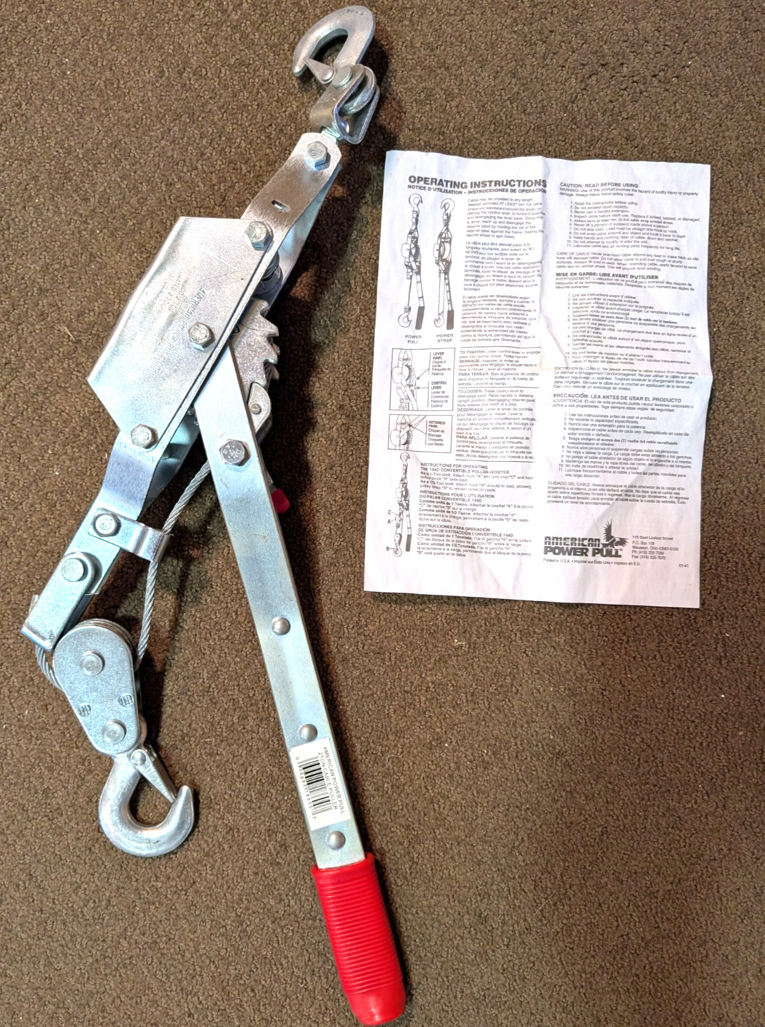 American Power Pull 2-Ton Cable Puller 18600