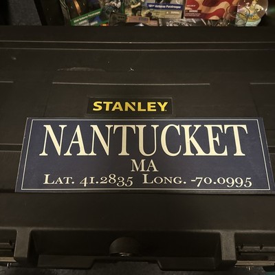 Nantucket MA LAT/LON Wood Sign by L.L. Bean Freeport Maine approx. 5.5'' x 17''