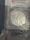 2021 First Strike Type 1 Silver Eagle coin graded MS70 by PCGS.