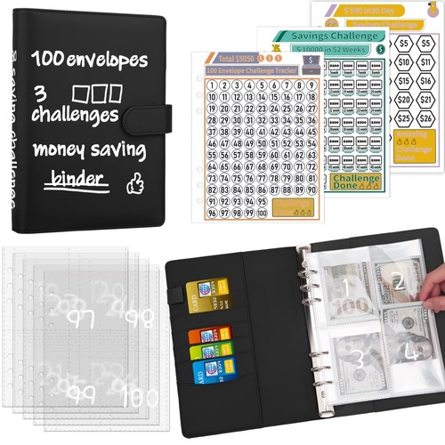 100 Envelopes Challenge Binder Money Savings Challenges Book to Save $5,050 a...