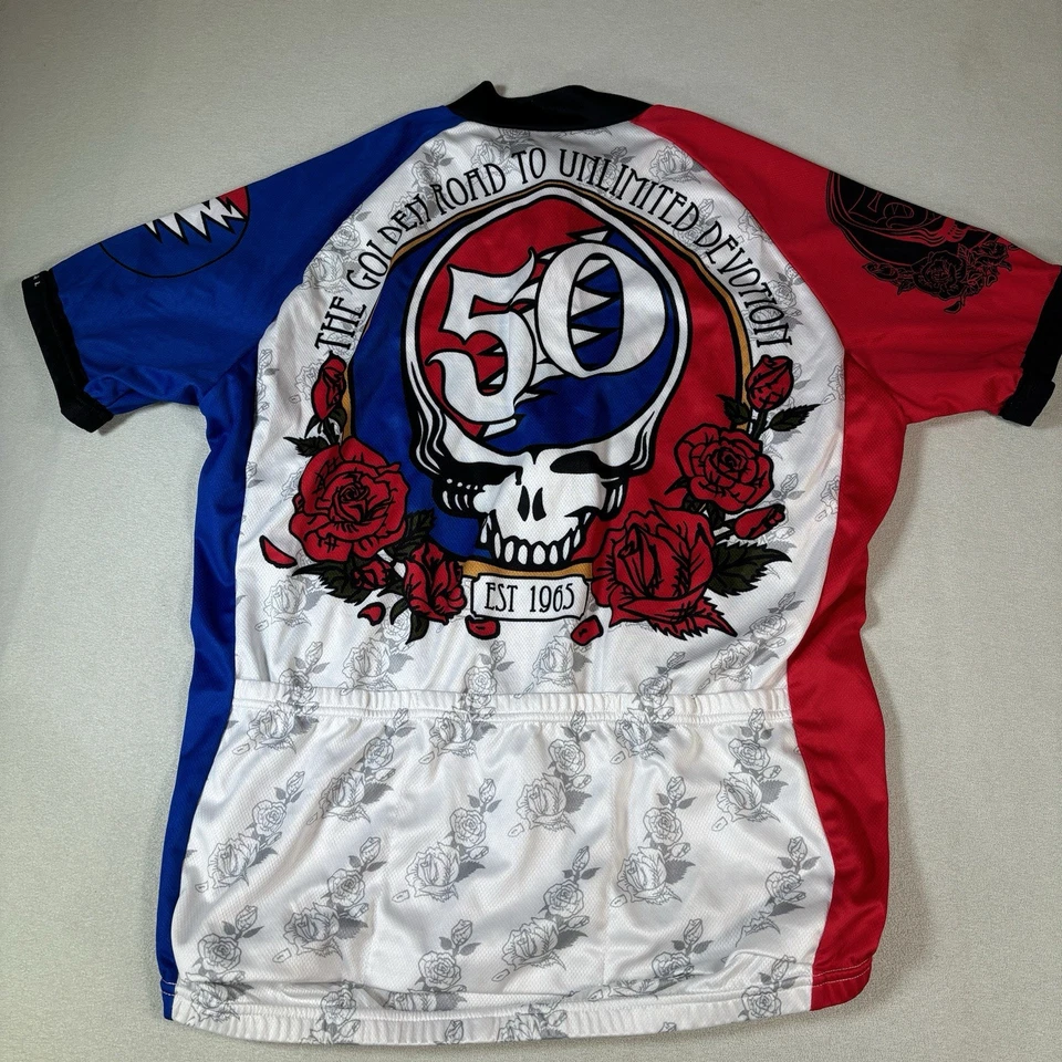 Camiseta deportiva de ciclismo Stealie Grateful Dead 50 aniversario para hombre corte talla grande Foto 2 de 4
