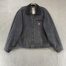 Carhartt Detroit Jacket Mens XL Tall Faded Black J97 Grunge USA Made Workwear