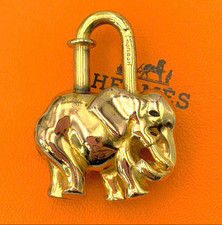 HERMES Elephant Cadena Padlock Charm 1997 Exclusive Edition Gold