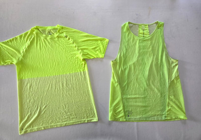 Lot 2 KIPRUN Men's Breathable Running Shirt & Tank UltraLight Chafe Free LARGE