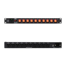 10 Outlets 1U Horizontal PDU Network Rackmount Power Strip with Surge Protect...