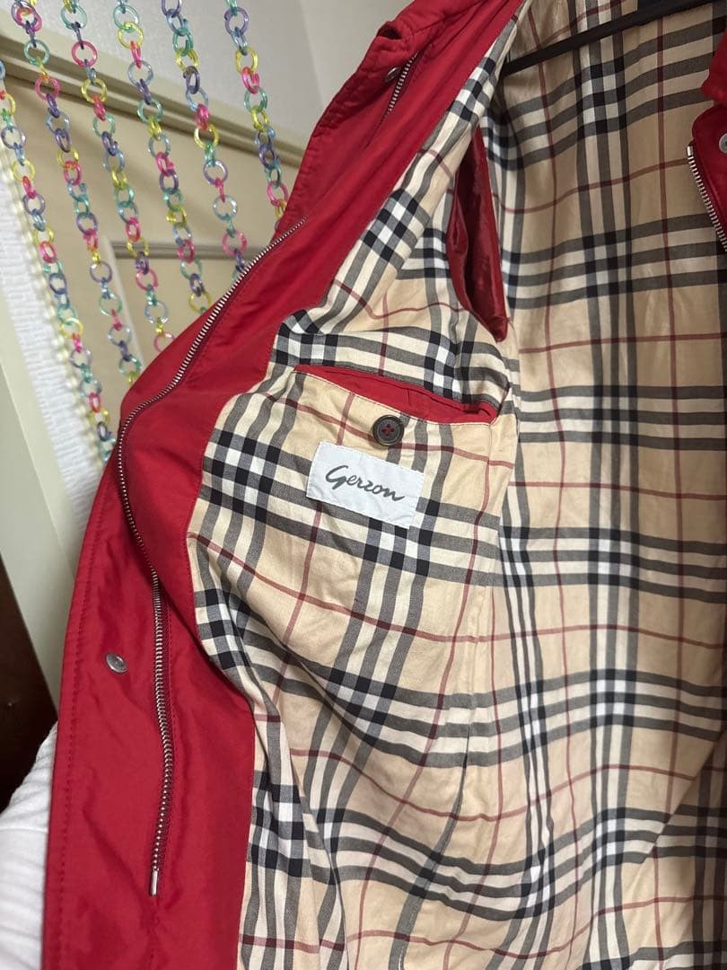 Burberry London Quilted Jacket Red With Check Pattern Size 36 For Women thumbnail 17