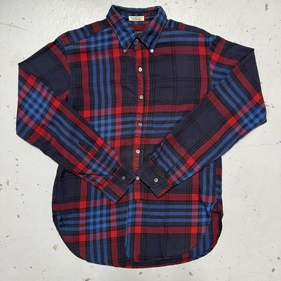 Engineered Garments Nepenthes Plaid Flannel Plaid Work Shirt Made USA S