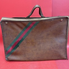 Gucci Style Stripe Vintage Travel Bag Suitcase 17.5”L x 6”W x 12.5”H