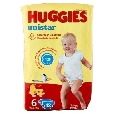 Huggies Unistar 6 15-30 Kg 12 Windeln Made In Italy