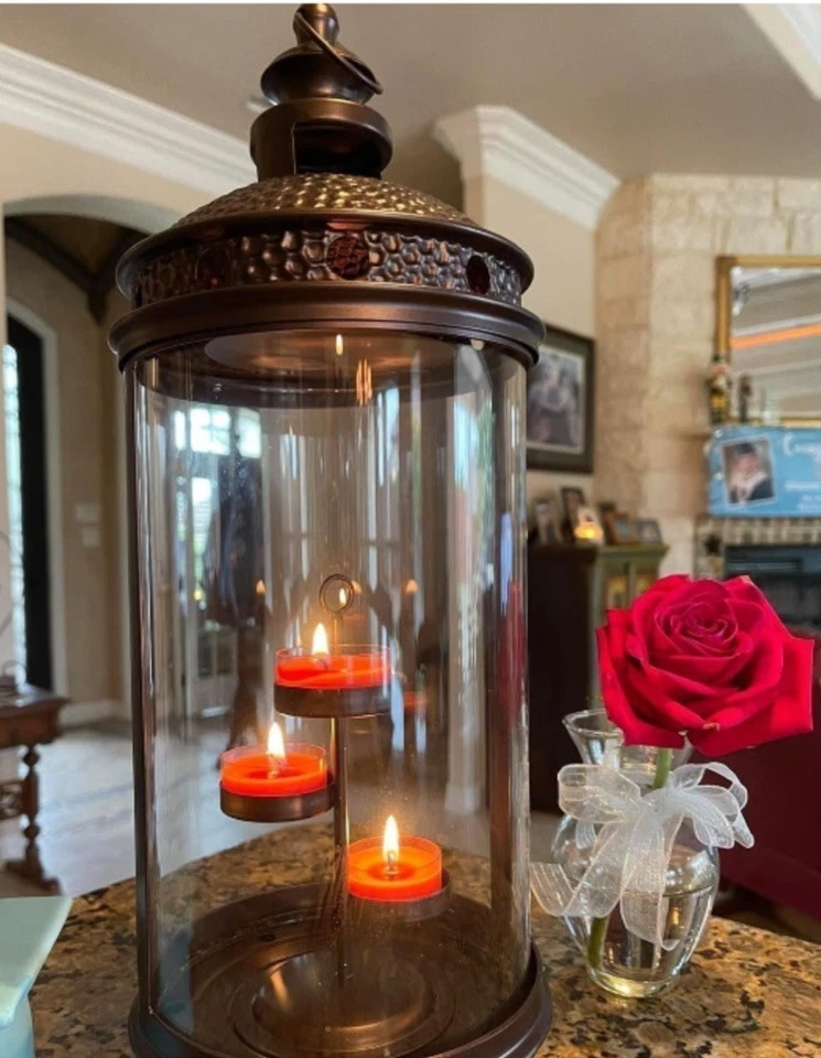 Candelabro linterna minarete martillado PartyLite #P93382 nuevo en caja Foto 3 de 4