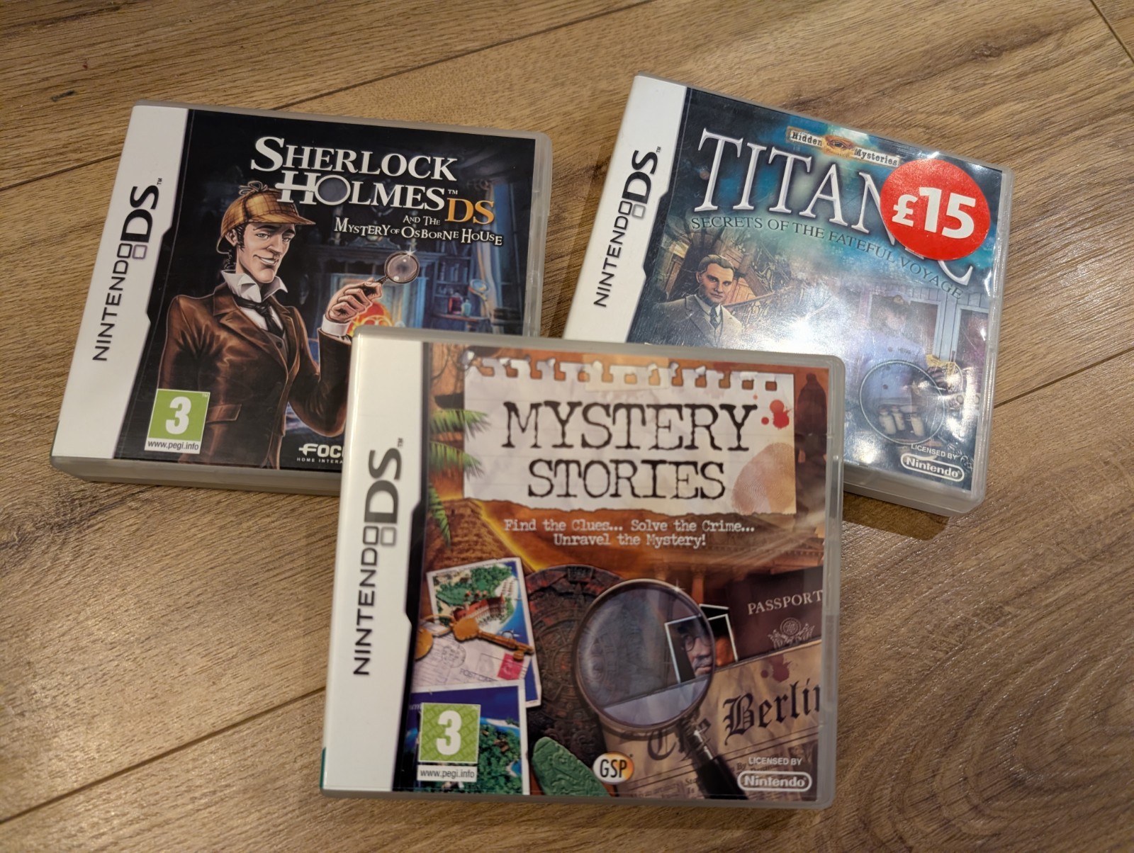 Nintendo DS Mystery / Puzzle Bundle Titanic Sherlock Holmes Mystery Stories
