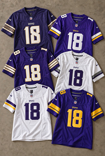 Nike Minnesota Vikings Justin Jefferson #18 Jersey Purple/White/Gold