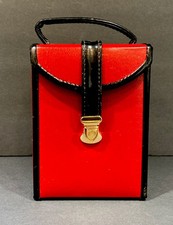 De Palma Enterprises Red Leather Flip-out Traveling Jewelry Case Organizer 7x5x3