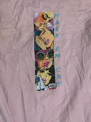 Huf Anime Girlfriend Shirt unisex M  Pink Make Em Cry Skater Punk Boyfriend
