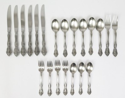 Oneida Michelangelo Heirloom Cube Stainless Flatware Lot 21 pcs