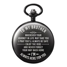 Mens Engraved Pocket Watch Gifts for Brother, Unique Birthday Gift Ideas for ...