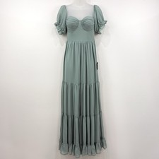 Lulus Exceptionally Gorgeous Chiffon Off Shoulder Dress S NWT Fairy Milkmaid