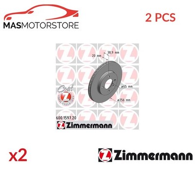 BREMSSCHEIBEN SATZ PAAR ZIMMERMANN 600159720 2PCS P FÜR VW GOLF III,PASSAT