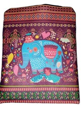 Traditional Indian Style Embroidered Elephant Crossbody Bag Artsy Boho Colorful