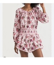 Loveshackfancy Netra Mini Dress Rosemary Mauve Xs