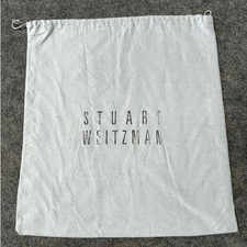 Stuart Weitzman White Silver Dust Bag Shoe Storage Drawstring Travel 15"x14"